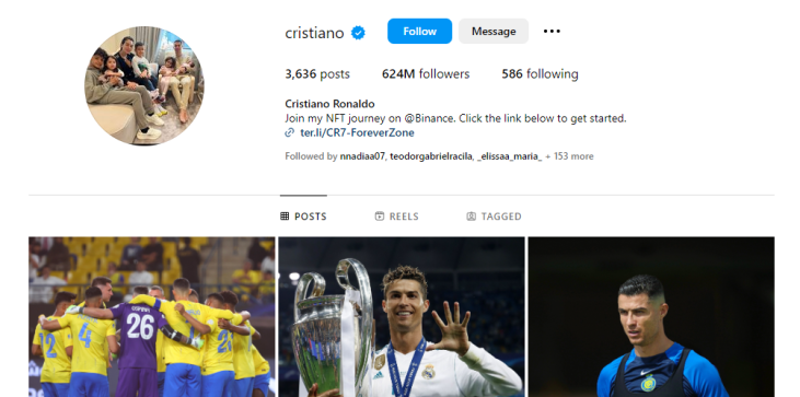 Instagram-ul lui Cristiano Ronaldo